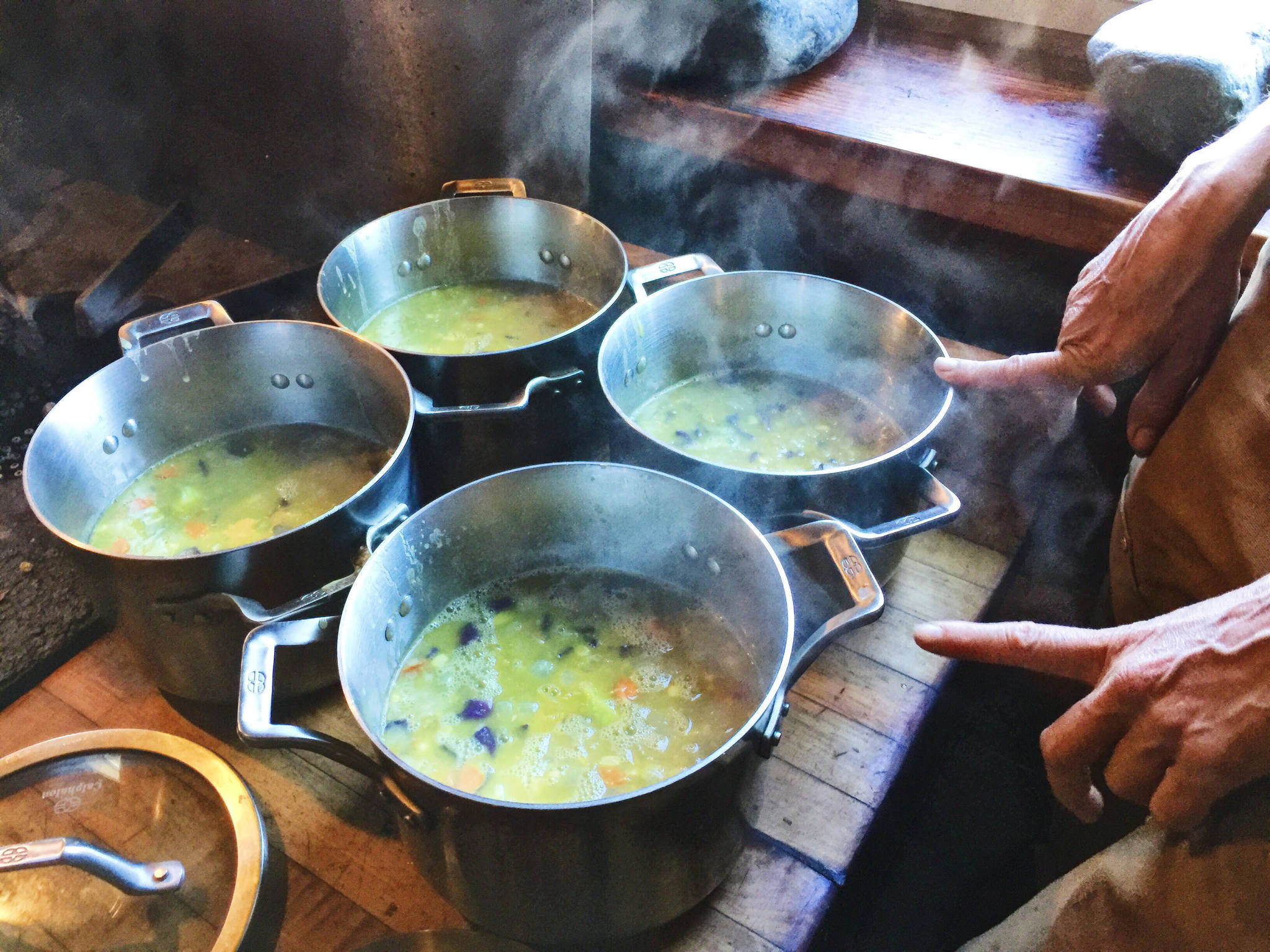 Split pea soup is ready to serve inside the Ionia Community Center kitchen on Tuesday, July 3, near Kasilof, Alaska. (Photo by Victoria Petersen/Peninsula Clarion)