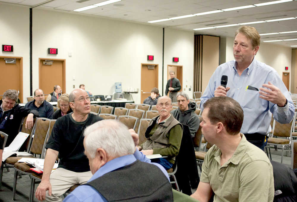 Photo by Rashah McChesney/Peninsula Clarion The Alaska Board of Fisheries broke into committees Thursday Feb. 6, 2014 to discuss fisheries regulatory changes that could affect fisheries in the Upper Cook Inlet.