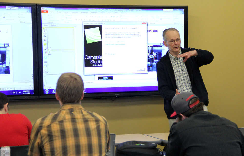 Assistant Professor of Process Technology, Henry Haney, teaches a class at Kenai Peninsula College's Kenai River Campus on Feb. 13, 2013 in the new Career and Technical Education Center. Photo by Kaylee Osowski/Peninsula Clarion