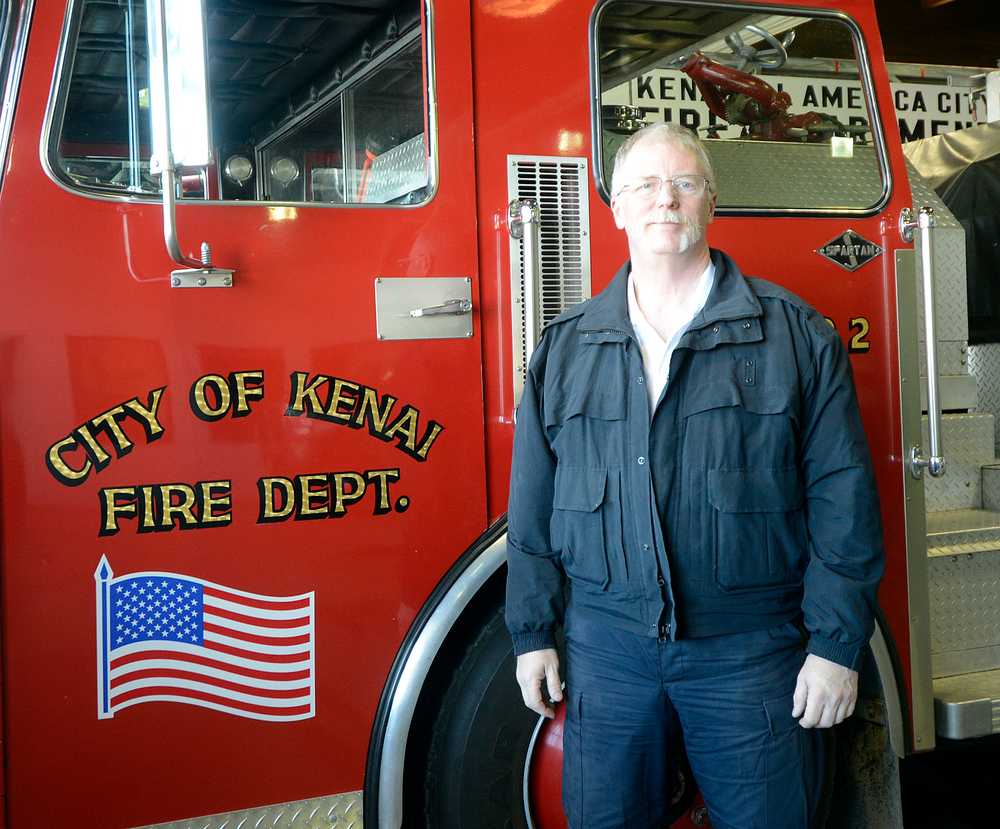 Photo by Dan Balmer/Peninsula Clarion New City of Kenai Fire Chief Jeff Tucker returns to the Kenai Peninsula after serving nine years as the chief for the North Star Fire Department outside of Fairbanks. Previously, he was the fire chief at CES in Soldotna for three years. Tucker replaced Mike Tilly who retired in Feburary.