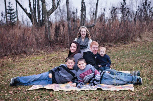 Photo courtesy Shannan Cunningham. Trevor and Shannan Cunningham take a family portrait with their four children last fall. From top, Shelby, Shannan, Trevor, Dillan, Gage and Austin. Following the death of Trevor Cunningham in a Jan. 22 accident in Homer, a fundraiser has been organized to help support the family. A spagetti feed will be held from 5-9 p.m. Saturday at Kenai Central High School cafeteria.