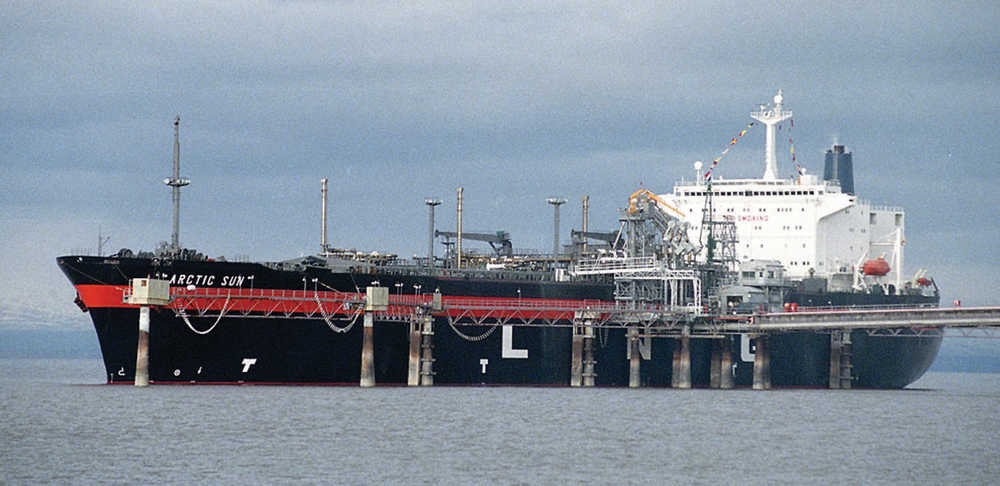 Clarion file photo The Arctic Sun takes on a load of liquified natural gas bound for Japan in 1998. The shipment was ConocoPhillip's 1,000th to leave the Nikiski dock. On Monday, the company announced plans to resume shipments of LNG from its Nikiski facility.