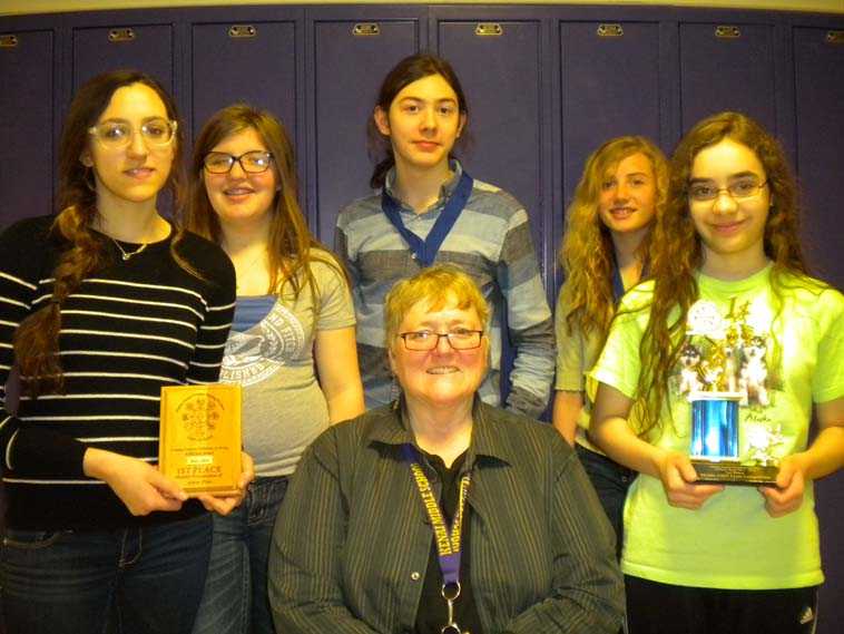 Devynn Heath, Brittany Gilman, Raleigh Van Natta, Mayzie Potton, Maria Salzetti.  In front, seated: Cynthia Romberg