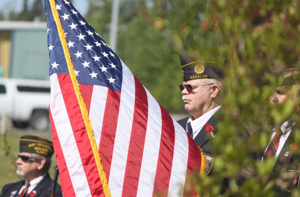 Photo by Kelly Sullivan/Peninsula Clarion Local veterans attended, and took part in the Leif Hanesn Memorial Park ceremony, Monday, May 26, in Kenai.