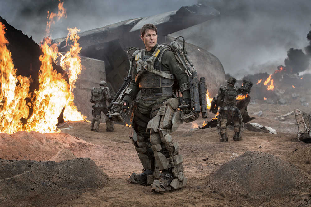 This image released by Warner Bros. Pictures shows Tom Cruise in a scene from "Edge of Tomorrow." (AP Photo/Warner Bros. Pictures, David James)