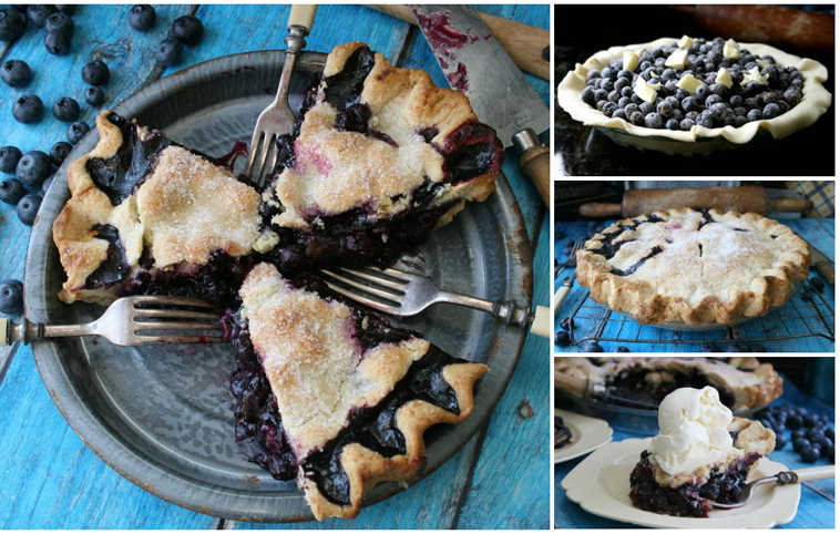 Homemade and made from scratch all butter crust fresh blueberry pie