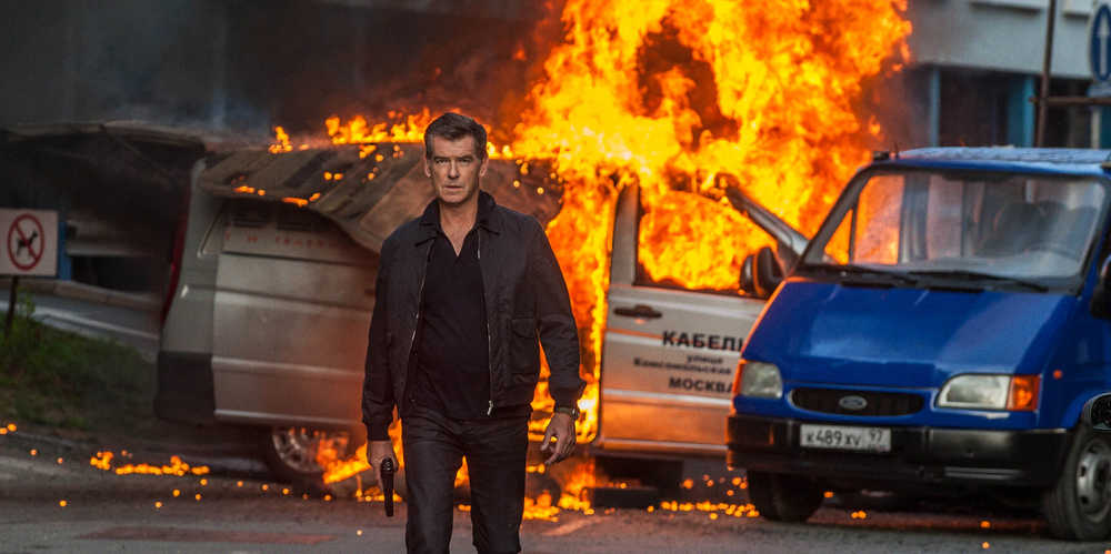 This image released by Relativity Media shows Pierce Brosnan in a scene from the film, "The November Man." (AP Photo/Relativity Media, Aleksandar Letic)