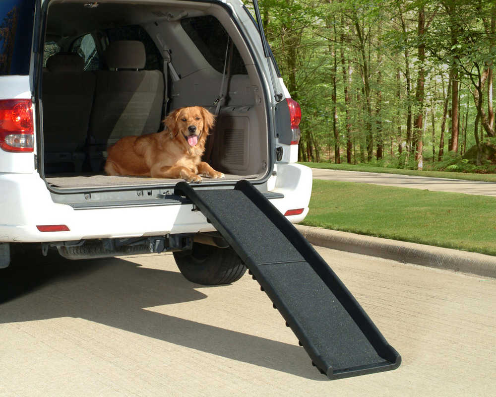 In this photo provided by Wayfair.com, folding steps like these help ease the transport of elderly pets and can be conveniently stored at home or in your vehicle. (AP Photo/Wayfair.com)