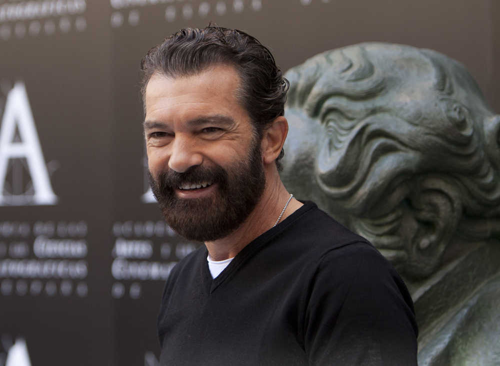 Spanish actor Antonio Banderas poses for the media at the Cinema Academy in Madrid, Spain,  Friday Oct. 24, 2014.  Banderas will receive an honorary Goya award for his film career during the upcoming Goya Award Ceremony. (AP Photo/Abraham Caro Marin)