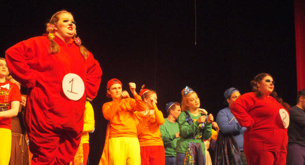 Ben Boettger/Peninsula Clarion The cast of Soldotna High School's ""The Suessification of Romeo and Julliet" perform a dance number at the Soldtna High School Auditorium on Wednesday Nov. 5.