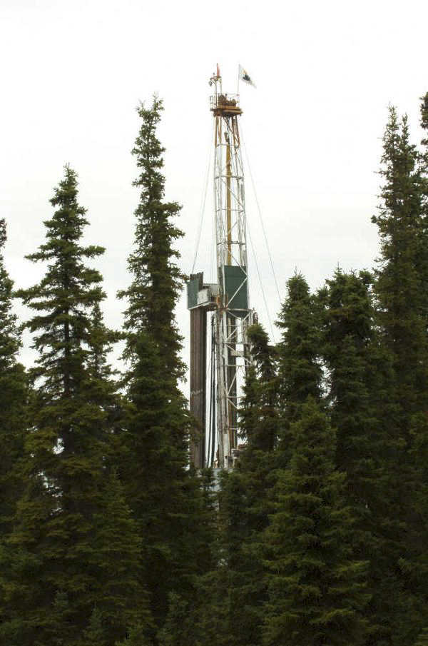 Clarion file photo In this 2011 file photo, a drilling rig operating for Buccaneer Energy stands in the spruce forest along Marathon Road in Kenai. The city recently approved a transfer of the lease it had signed with the now-bankrupt company.