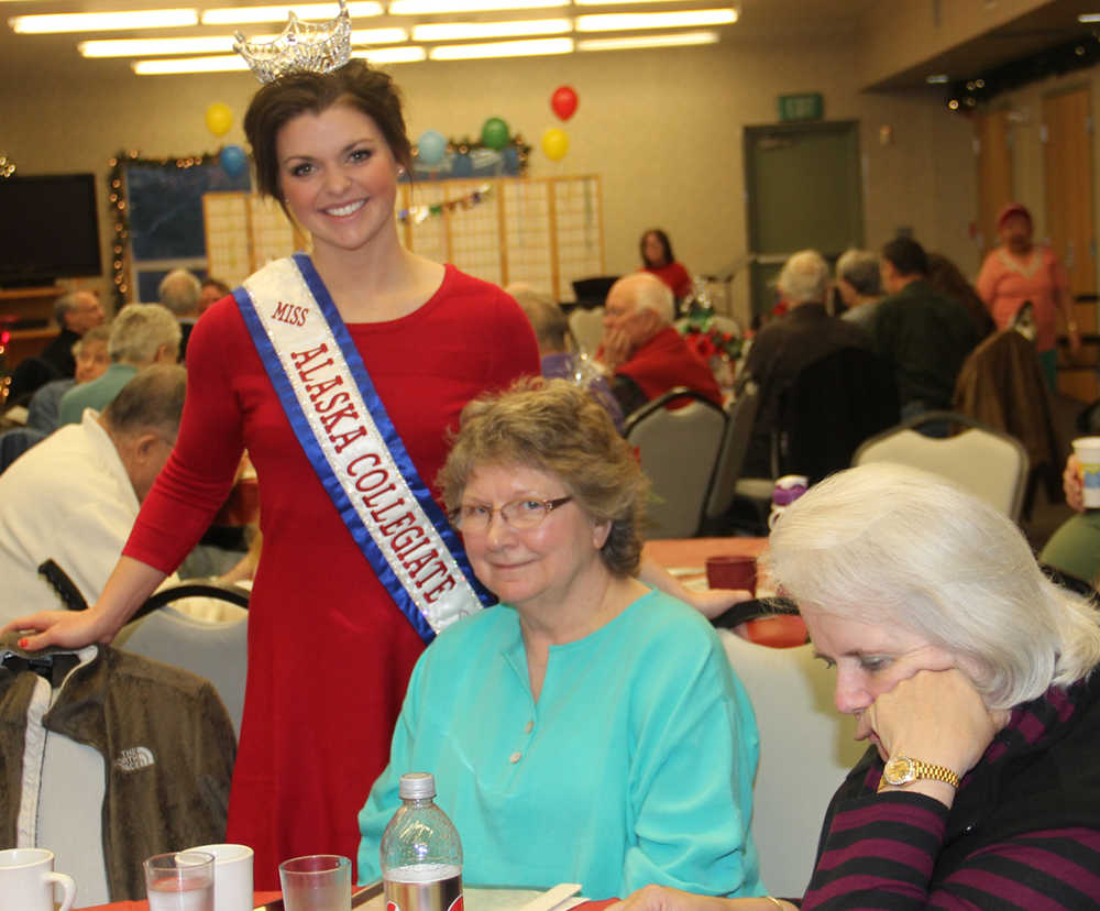 Miss Alaska Collegiate visits Kenai Seniors New Year's Eve