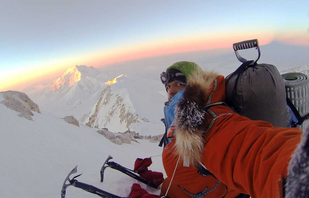 In this 2012 photo provided by climber Lonnie Dupre, Dupre takes a selfie during a failed attempt to climb the summit of Alaska's Mount McKinley, the tallest peak in North America. Dupre's support team said Monday, Jan. 12, 2015, that the Minnesota adventurer has succeeded in his fourth attempt to become the first solo climber to reach the summit, citing a GPS tracking device. (AP Photo/Lonnie Dupre)