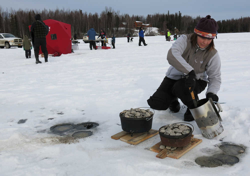 Good food to share, such as Dutch oven-baked brownies, adds to the ice fishing experience. (Photo by Dave Atcheson)