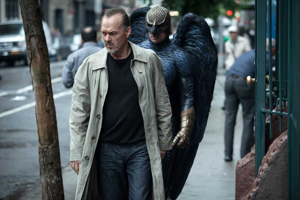 In this image released by Fox Searchlight Pictures, Michael Keaton portrays Riggan in a scene from "Birdman." The film has nine Oscar nominations, including best picture and best actor. The 87th Annual Academy Awards will take place on Sunday, Feb. 22, 2015 at the Dolby Theatre in Los Angeles. (AP Photo/Fox Searchlight, Atsushi Nishijima)