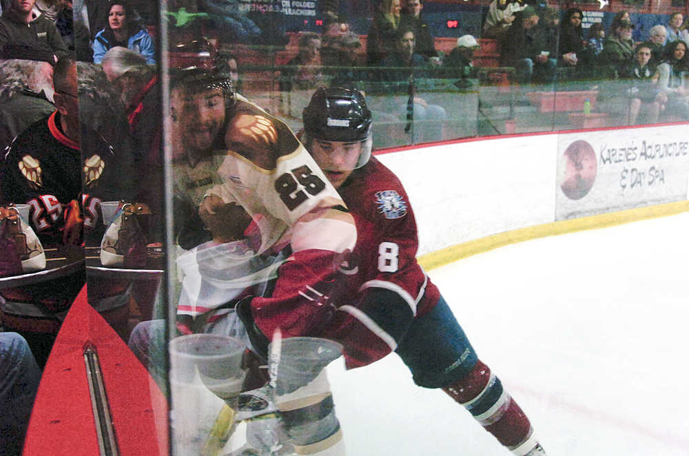 Photo by Rashah McChesney/Peninsula Clarion  The Kenai River Brown Bears played the Fairbanks Ice Dogs on Friday March 20, 2015 in Soldotna, Alaska.