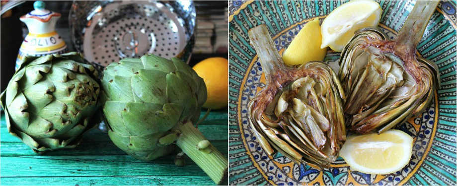 Grilled to perfection, butter-basted artichokes, golden in spring