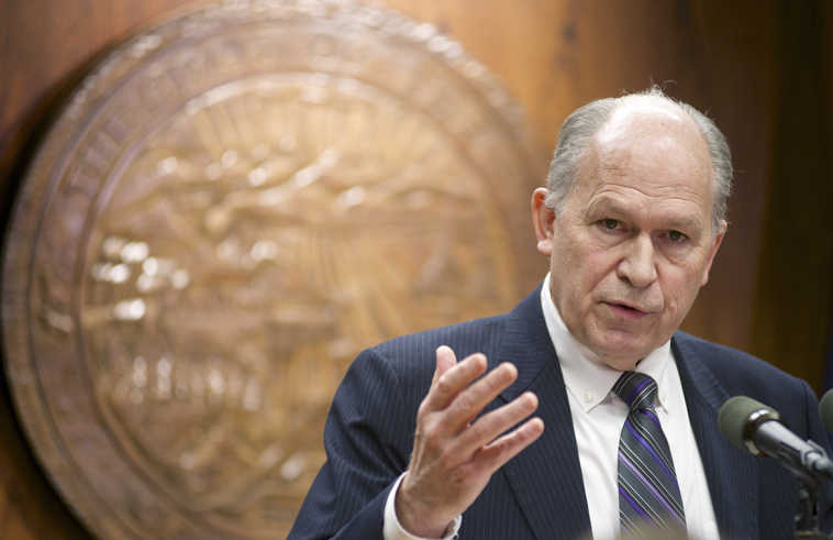 File - In this Feb. 20, 2015, file photo, Alaska Gov. Bill Walker speaks to the media at the Capitol in Juneau, Alaska. Walker says he considers Medicaid expansion and an Interior energy bill to be must-haves for the remainder of the legislative session. Walker last week introduced a bill calling for expansion and reforms to the Medicaid program. Walker initially put expansion-related issues in the budget, but the House rejected that approach, and lawmakers called on him to introduce a bill. (AP Photo/The Juneau Empire, Michael Penn, File)