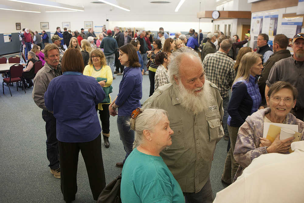 Photo by Rashah McChesney/Peninsula Clarion More than 150 people attended the second Alaska LNG community open house on Thursday April 23, 2015 at the Nikiski Community Recreation Center in Nikiski, Alaska.