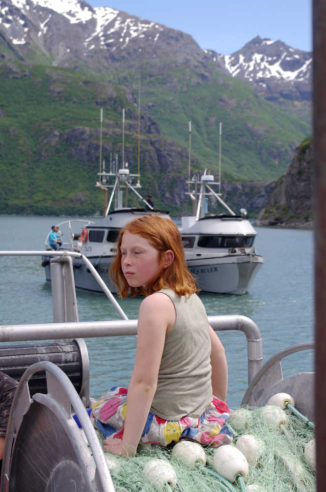 Photo/Molly Dischner/For the Peninsula Clarion Sidney Flora waits at Williamsport for the F/V Eagle Claw to get hauled out on the way to Bristol Bay. Flora is getting ready for her first fishing season with her father Louie and uncle Jonathan Flora.