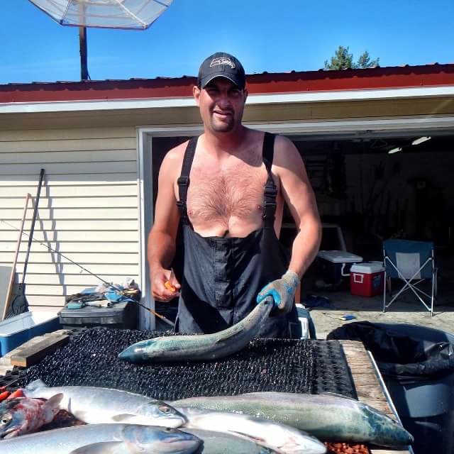 Chris DesOrmeaux shared this photo of Jon "Beaver" Madison living off the land, with the comment "fishing so good it's almost unbelievable."