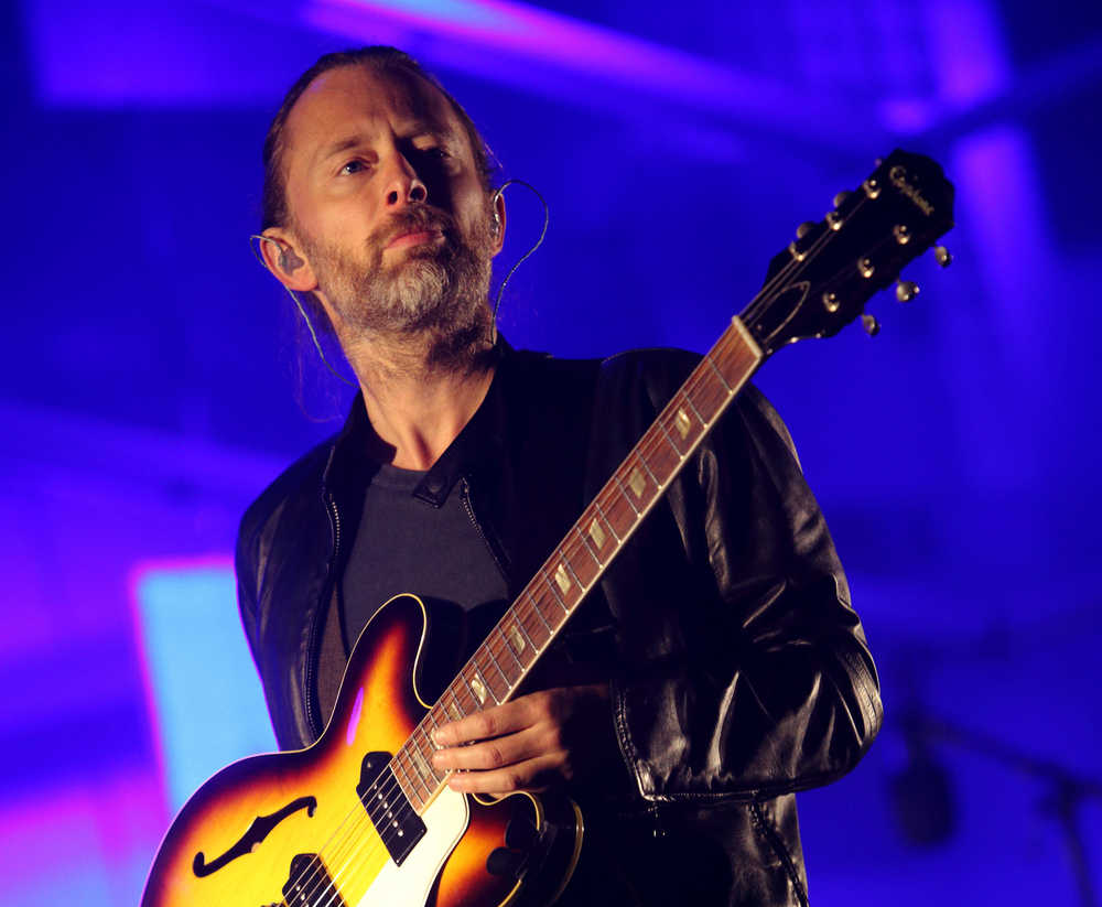 FILE - In this Oct. 6, 2013, file photo, Thom Yorke performs at the 2013 Austin City Limits Music Festival in Austin, Texas. Yorke is going Broadway, as he's written original music for the upcoming revival of the play "Old Times," by Harold Pinter. (Photo by John Davisson/Invision/AP, File)