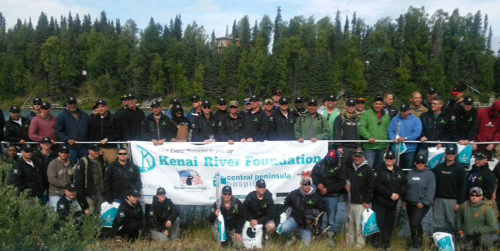 Participants in the Kenai River Foundation's Wounded Heroes Event gathered for a weekend of fishing Aug. 7-8. (submitted photo)
