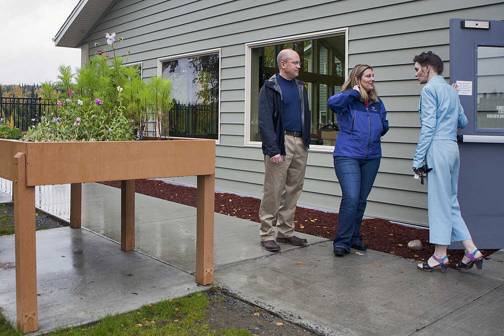 Photo by Rashah McChesney/Peninsula Clarion  Shery Mettler, executive director of the Riverside Assisted Living facility, talks to a group from Alaska's Commission on Aging during a tour of her facility on Wednesday Sept. 16, 2015 in Soldotna, Alaska. The commission is touring several facilities on the Kenai Peninsula as part of its rural outreach meeting.