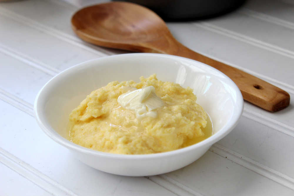 Smooth and creamy, buttered polenta makes a good substitute for mashed potatoes.