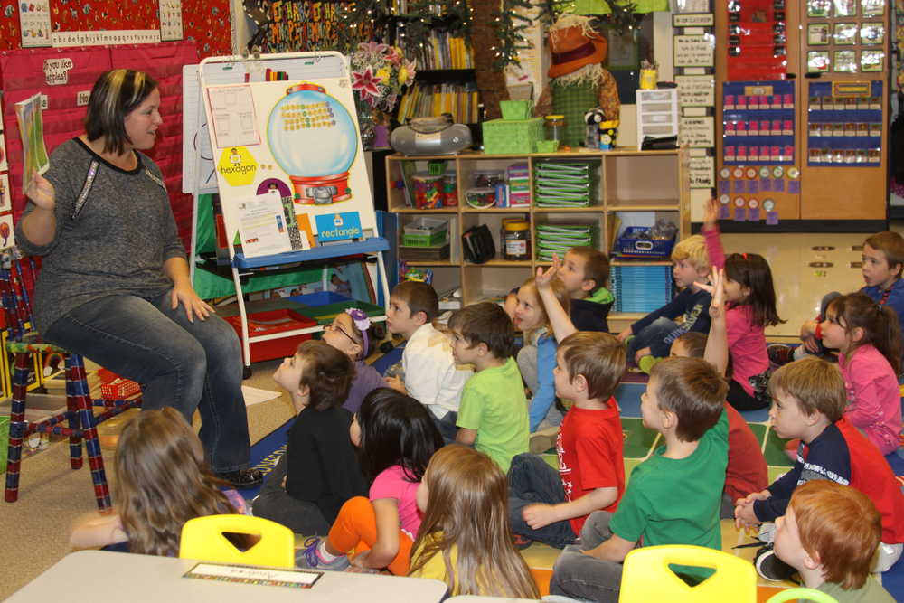 Darilynn Caston's kindergarten class has a normal school day at Redoubt Elementary.