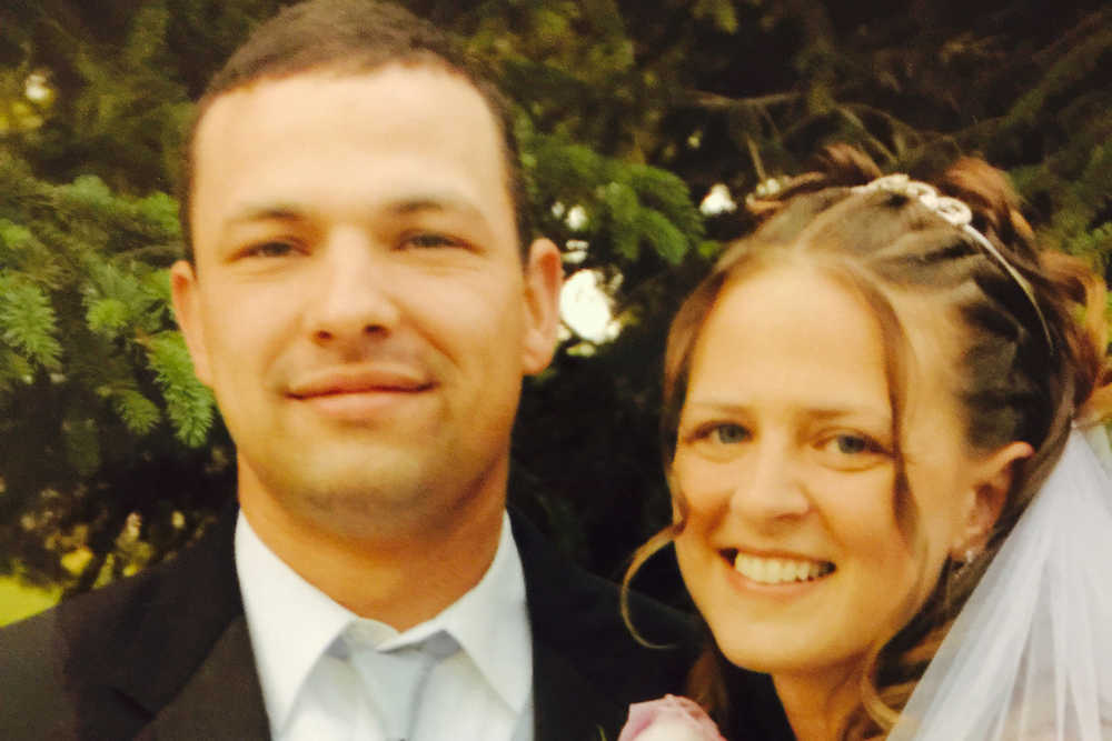 Photo courtesy Shannon Bird Shannon and her brother Les Rappe at her wedding ceremony.