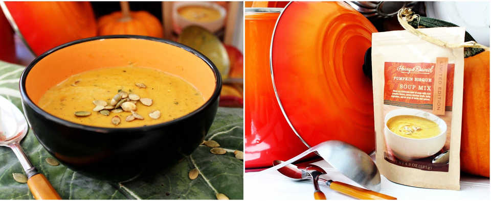 : It may start with a bag, but Harry & David's quick-cooking "Pumpkin Bisque" has the rich flavor and creamy texture of homemade.  Pumpin Bisque is a "Limited Edition" item, so stop by your local Harry & David store, or order it soon at www.harryanddavid.com.
