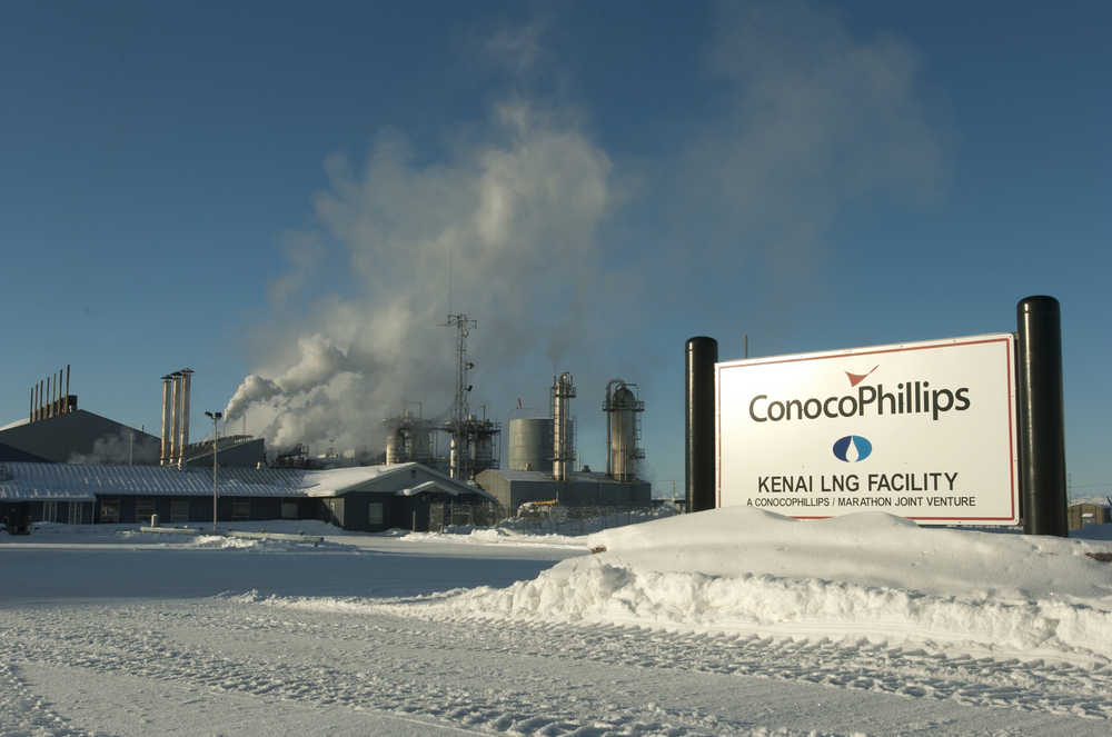 Clarion file photo In this Feb. 2, 2008 photo, ConocoPhillips produces liquified natural gas (LNG) for export at its facility on the bluff next to Agrium in Nikiski, Alaska.