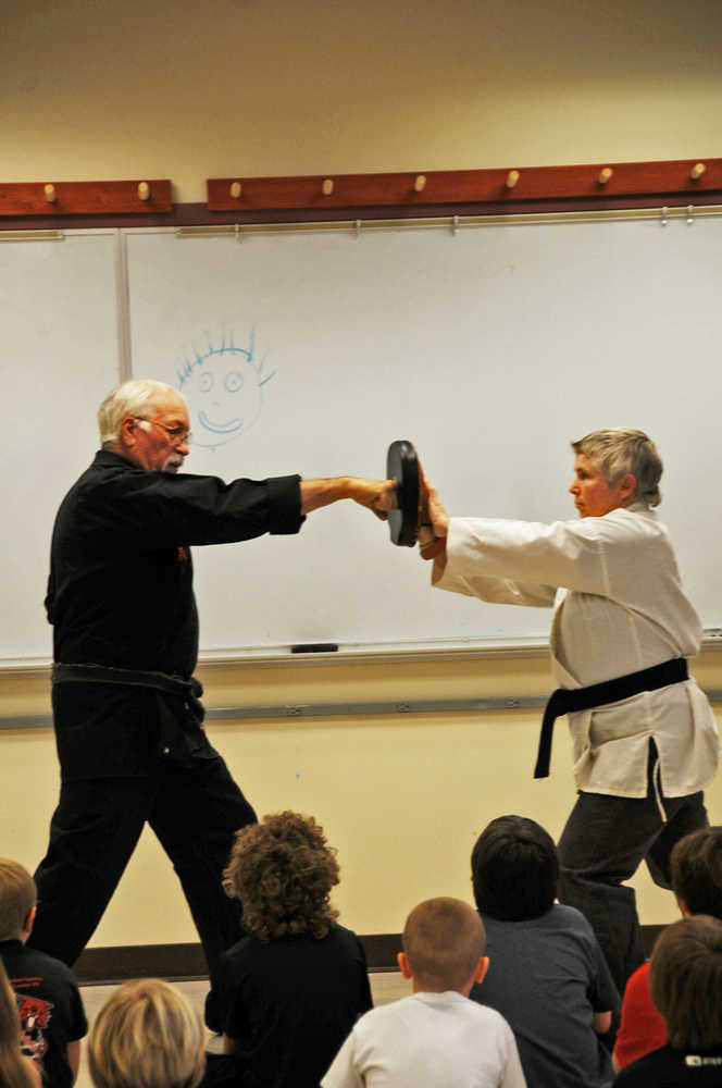 Photo by Elizabeth Earl/The Peninsula Clarion One of the School Enrichment Model clusters offered is karate, taught by a Kasilof resident who used to teach the martial arts.