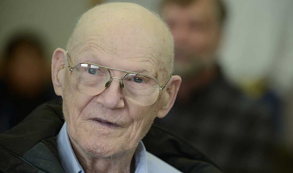 Photo by Rashah McChesney/Peninsula Clarion Longtime pilot Dave Cochran glances out of a window while talking to a reporter on Friday Dec. 4, 2015 in Soldotna, Alaska. Cochran was given the Wright Brothers Master Pilot Award during a ceremony at the Soldotna airport. He has flown more than 22,000 miles in the 70 years since he became a licensed pilot.