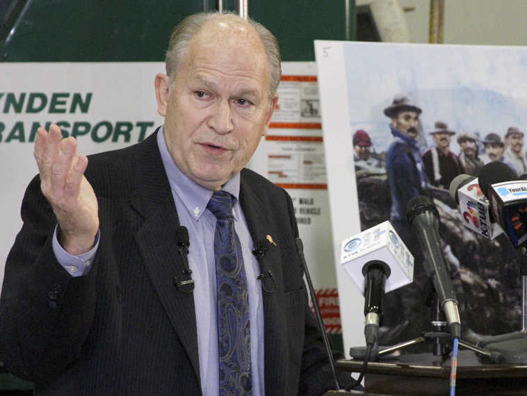 In this Dec. 9, 2015 photo, Alaska Gov. Bill Walker speaks at a news conference about his plan for the state budget in Anchorage, Alaska. Walker has proposed sweeping changes to help reduce the state's billion budget deficit, including instituting a state income tax for the first time in 35 years. (AP Photo/Mark Thiessen)