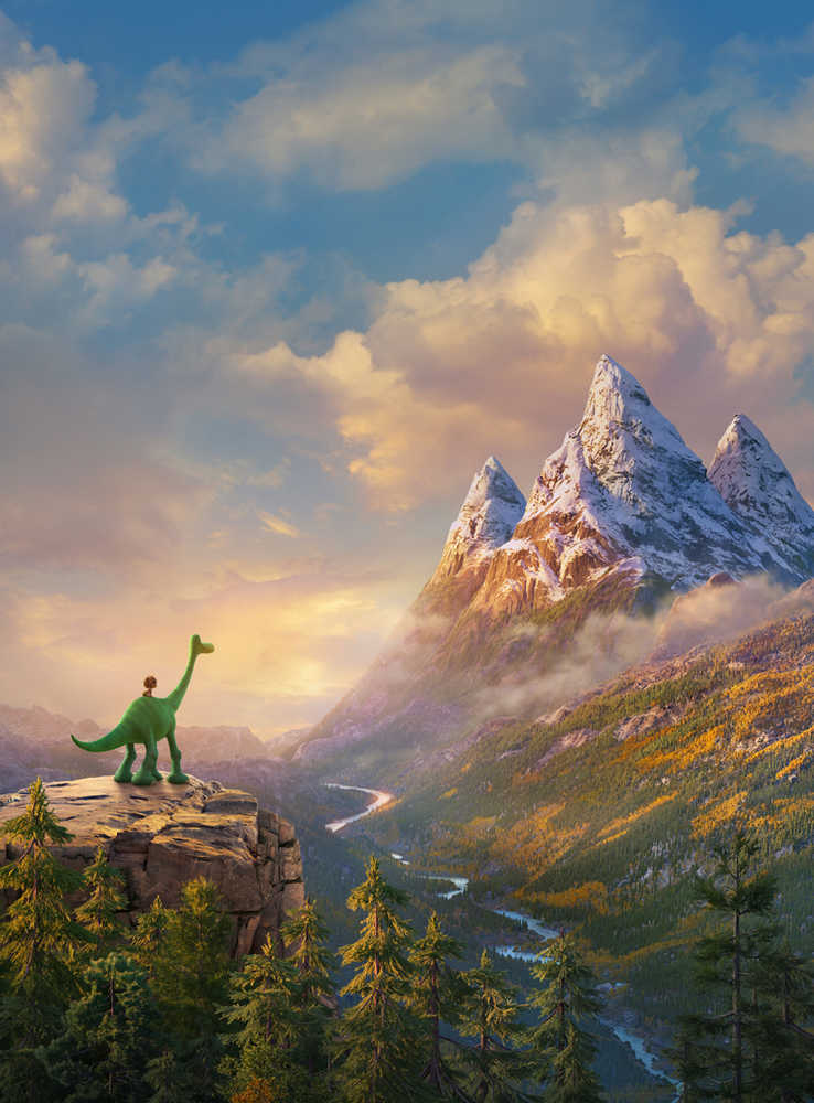 In this image released by Pixar-Disney shows a scene from "The Good Dinosaur." (Pixar-Disney via AP)