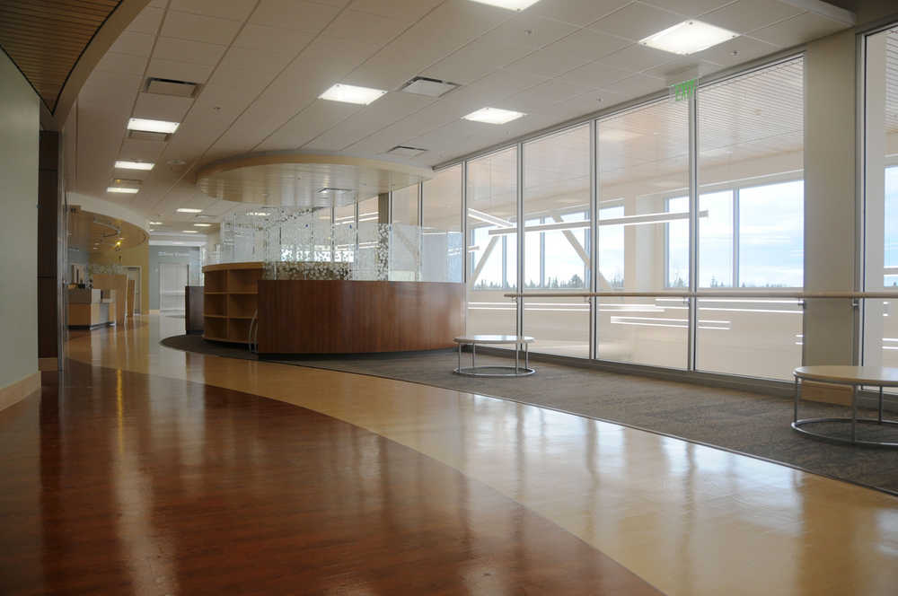 Photo by Elizabeth Earl/Peninsula Clarion The three-floor River Pavilion will provide more space for specialists, including expanded space for medical oncology and chemotherapy treatments.