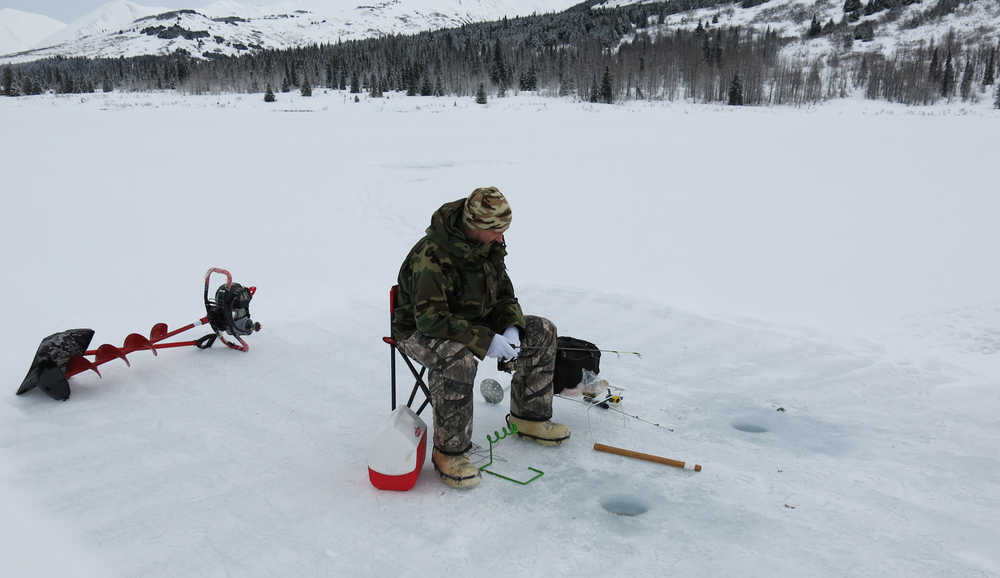 Jim Quinn enjoys an afternoon of ice fishing. (Photo courtesy Dave Atcheson)