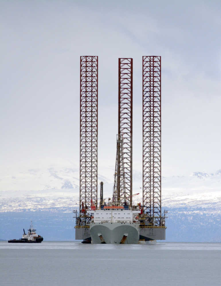 The jack-up rig Randolph Yost arrived in Kachemak Bay on March 10 on board the heavy-lift vessel Tai An Kou. Furie Operating Alaska, which holds the lease on the Kitchen Lights Unit off Nikiski, plans to use the rig to drill additional wells this year.