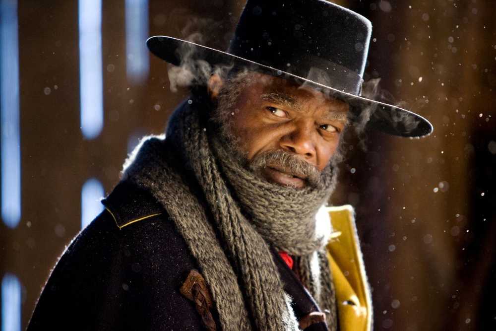 This image released by The Weinstein Company shows Samuel L. Jackson in a scene from "The Hateful Eight." (Andrew Cooper/The Weinstein Company via AP)