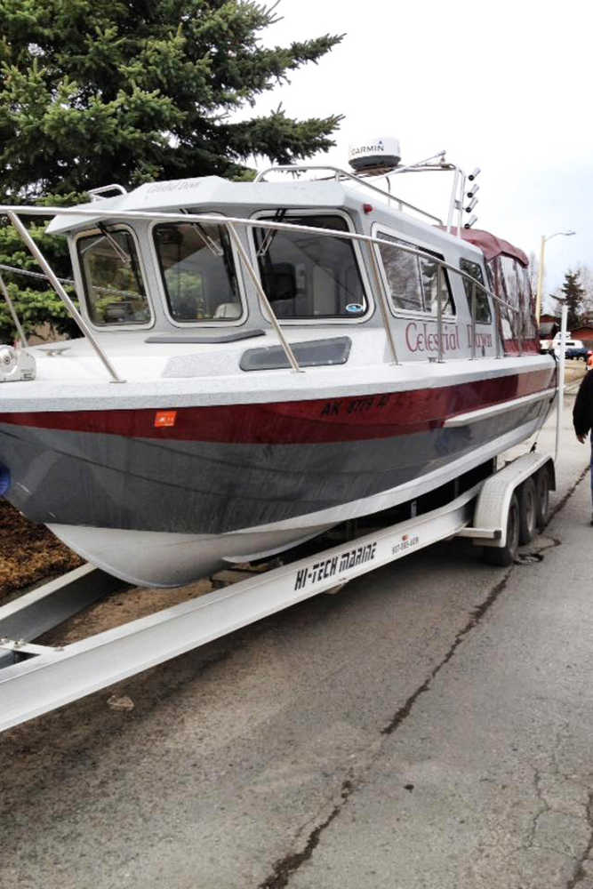 Photo courtesy Gabe Fletcher This photo from Alaska Brewing Company owner Gabe Fletcher shows a King Fisher boat named "Celestial Dawn" that was taken from outside the brewing company in Anchorage and found in Soldotna on Monday, March 28, 2016.