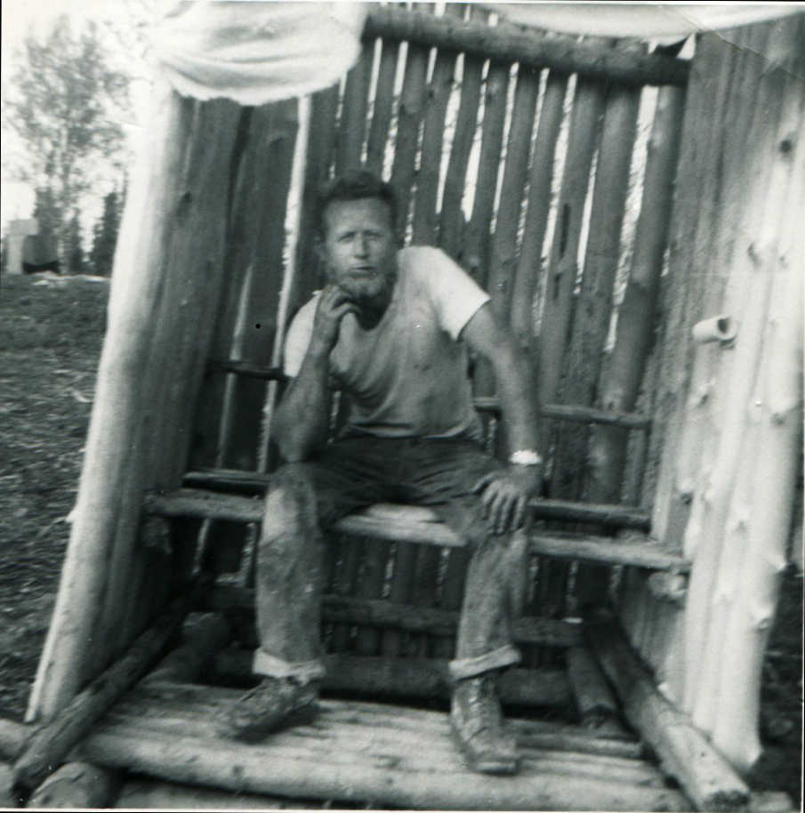 Photo courtesy Mullican family Clyde Mullican, pictured in the 1960s, homesteaded on the shores of Sevena Lake outside Soldotna with his family. When the northern pike invaded, the family watched the rainbow trout and other native fish disappear from the lake. In his later years, he helped biologists from the Alaska Department of Fish and Game control the pike population in the lake.