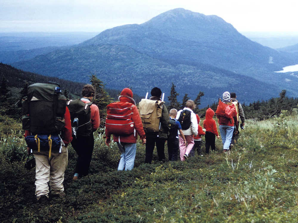 The Kenai Conservation Society, whose conservation activities helped establish Kenai Wilderness, on an outing to Surprise Creek Trail in 1967. (Photo by Will Troyer)