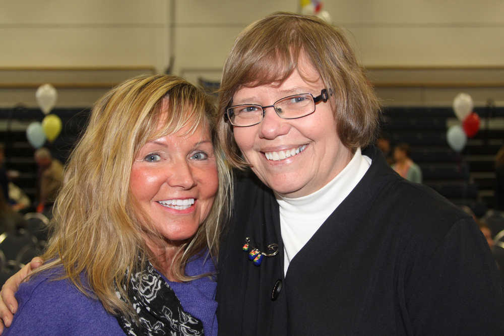 Miss Becky Dwinell and her sister Debbie at CIA's Miss Becky farewell.