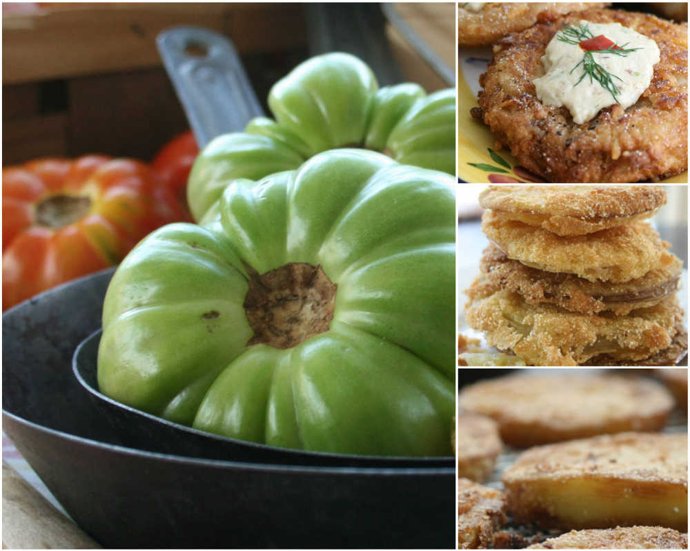 With the season for growing tomatoes here, you'll surely want to try recipes for Fried Green Tomatoes with Bacon Dipping Sauce, Southern Fried Green Tomatoes and Middle Tennessee-style Fried Green Tomatoes, pictured top to bottom, right.