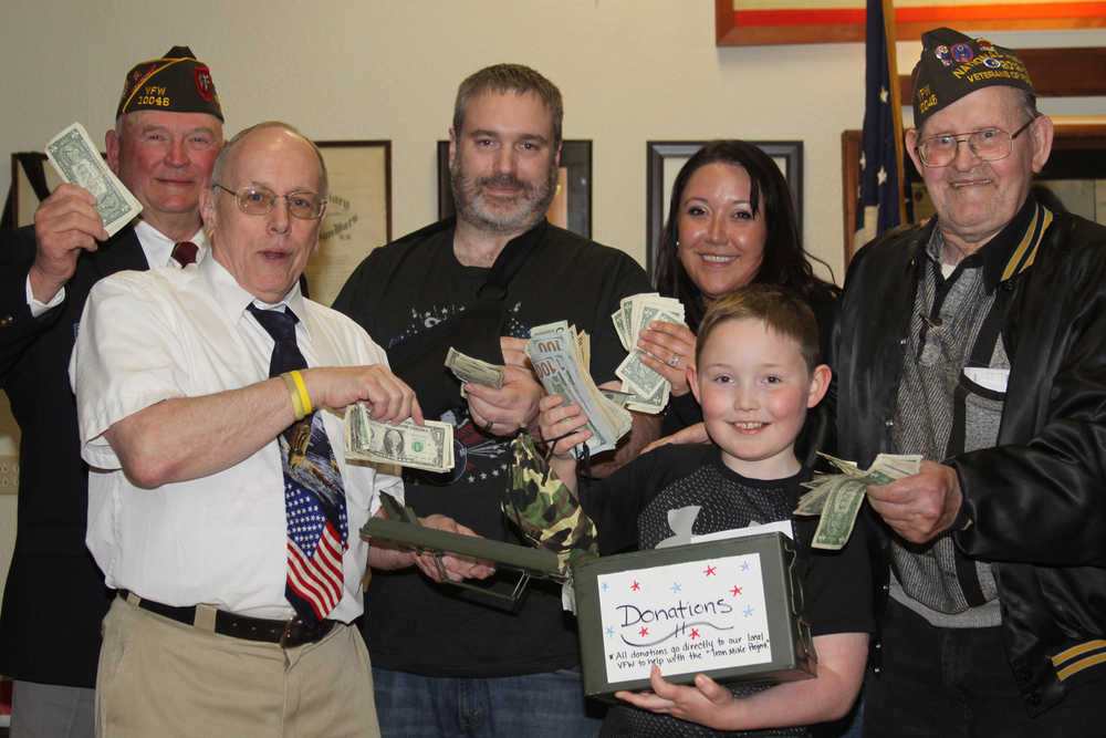Kalifornsky Beach Elementary third grader joins the VFW Iron Mike fund raising effort and on his own raises $1,645.00.