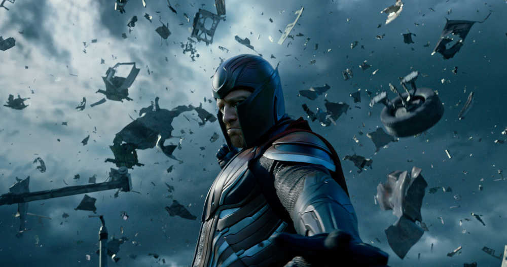 In this image released by Twentieth Century Fox, Magneto, portrayed by Michael Fassbender, appears in a scene from, "X-Men: Apocalypse." (Twentieth Century Fox via AP)
