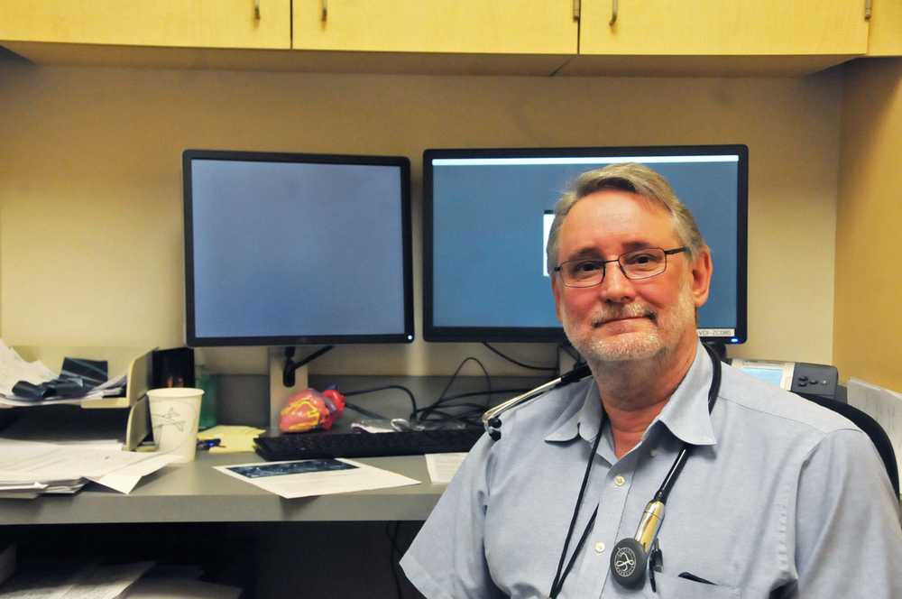 Photo by Elizabeth Earl/Peninsula Clarion Dr. David Chambers, a cadiologist, recently moved to Soldotna, Alaska to begin practicing with the Alaska Heart and Vascular Institute. His clinic, pictured on Thursday, June 16, 2016, is located on the second floor of the specialty clinics buillding at Central Peninsula Hospital in Soldotna.