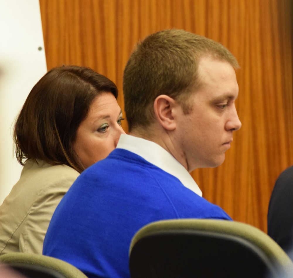 Photo by Megan Pacer/Peninsula Clarion Paul Vermillion listens during the first of a two-day sentencing Tuesday, Aug. 2, 2016 at the Kenai Courthouse in Kenai, Alaska. Vermillion pleaded guilty to one count of manslaughter in April for the December 2013 death of Genghis Muskox after the state and defense reached an agreement the day before his trial was scheduled to begin.